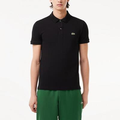 Lacoste model l1212 short sleeved ribbed collar s kleur zwart