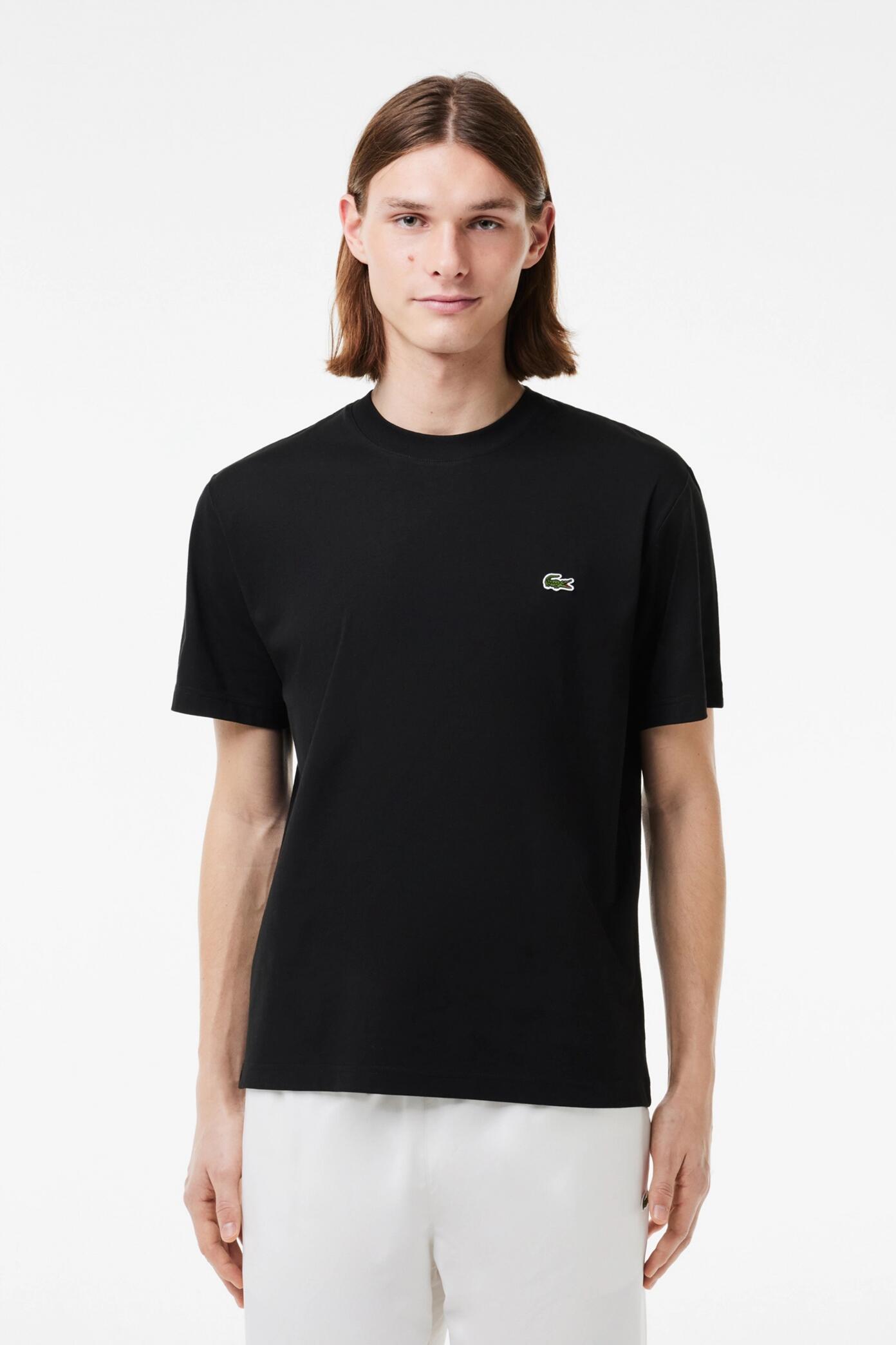 Camiseta Lacoste Modelo Th7318 Tee-shirt Cor Preto 5/5