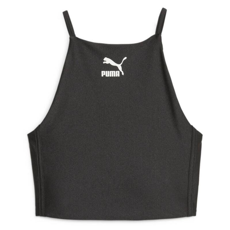 Camisetas Mujer Puma T7 Shiny Crop Top Negro