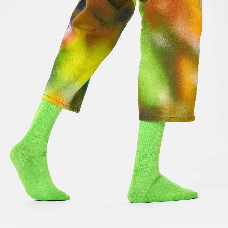 Calcetines Hombre Happy Socks Im Solid Thin Crew Soc Verde