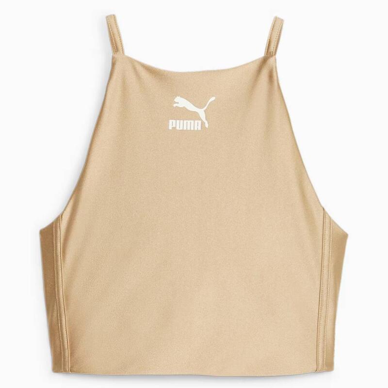 Camisetas Mujer Puma T7 Shiny Crop Top Bronce