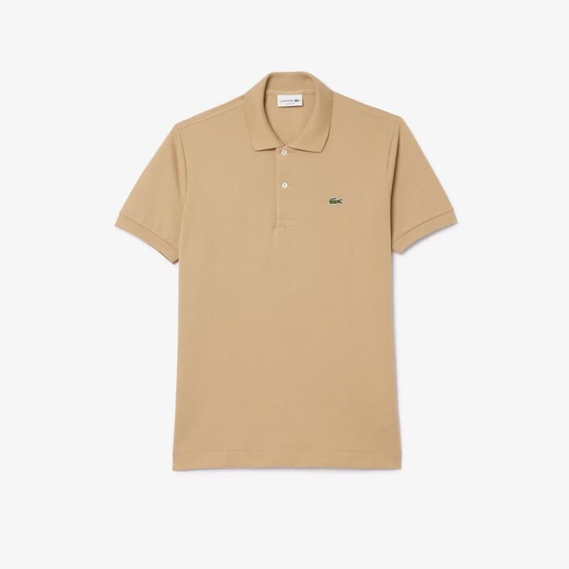 Camisetas Hombre Lacoste L1212 Short Sleeved Ribbed Collar S Marron