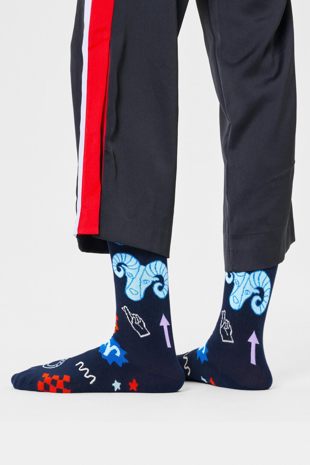 Meias Happy Socks Modelo Aries Sock Cor Azul 5/5