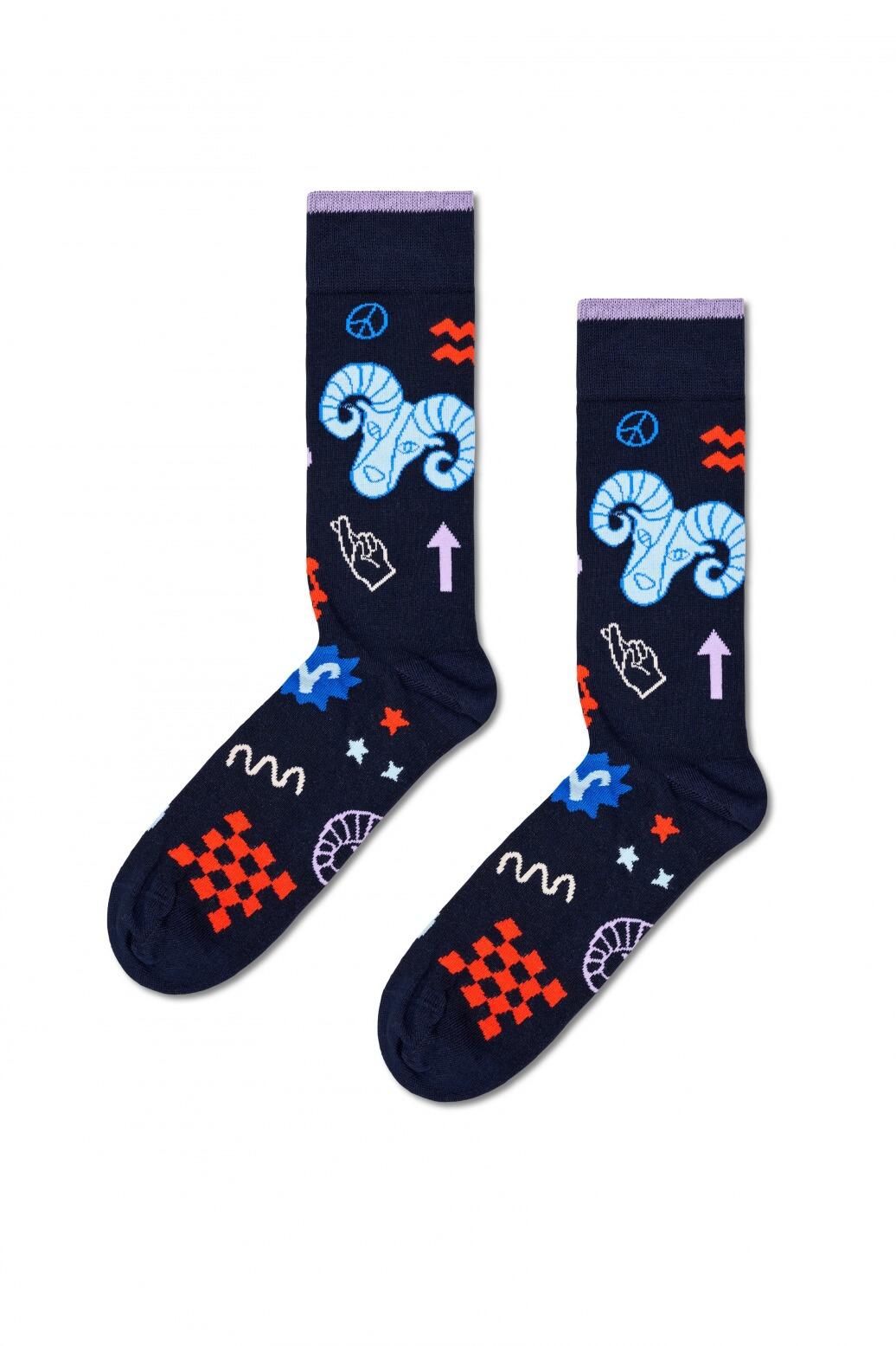 Meias Happy Socks Modelo Aries Sock Cor Azul 4/5