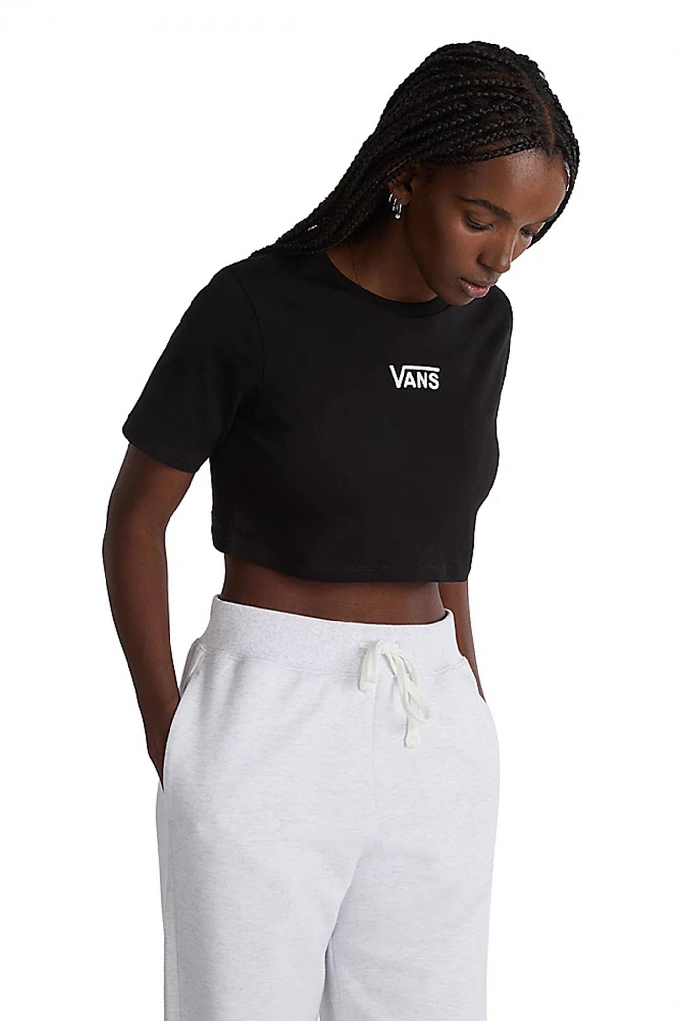 Camisetas Mujer Vans Flying V Crew Crop Ii Negro 5/5