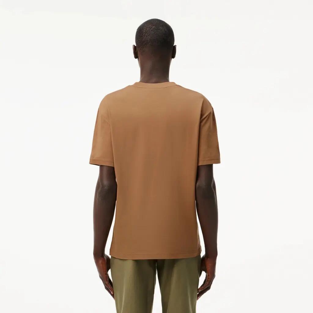 Camisetas Hombre Lacoste Th7318 Tee-shirt Marron 3/5