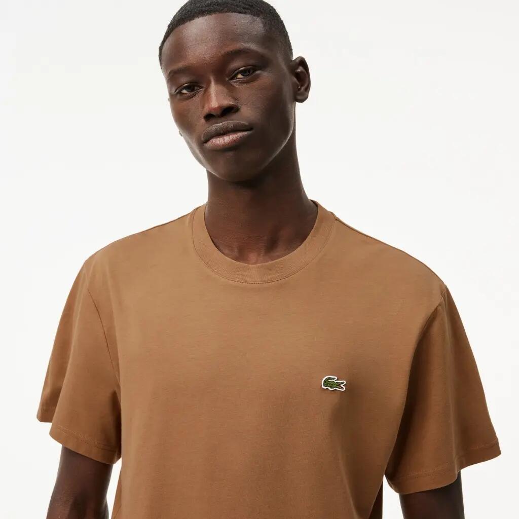 Camisetas Hombre Lacoste Th7318 Tee-shirt Marron 4/5