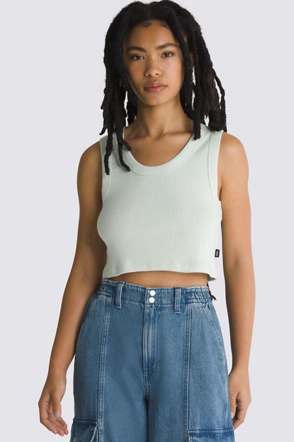 Camisetas Mujer Vans Drew Rib Tank Verde 5/5