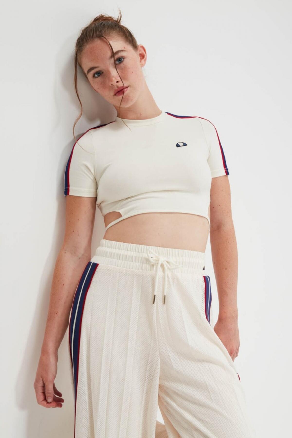 T-shirt Ellesse Modèle Maldonado Crop T Shirt Couleur Blanc 5/5