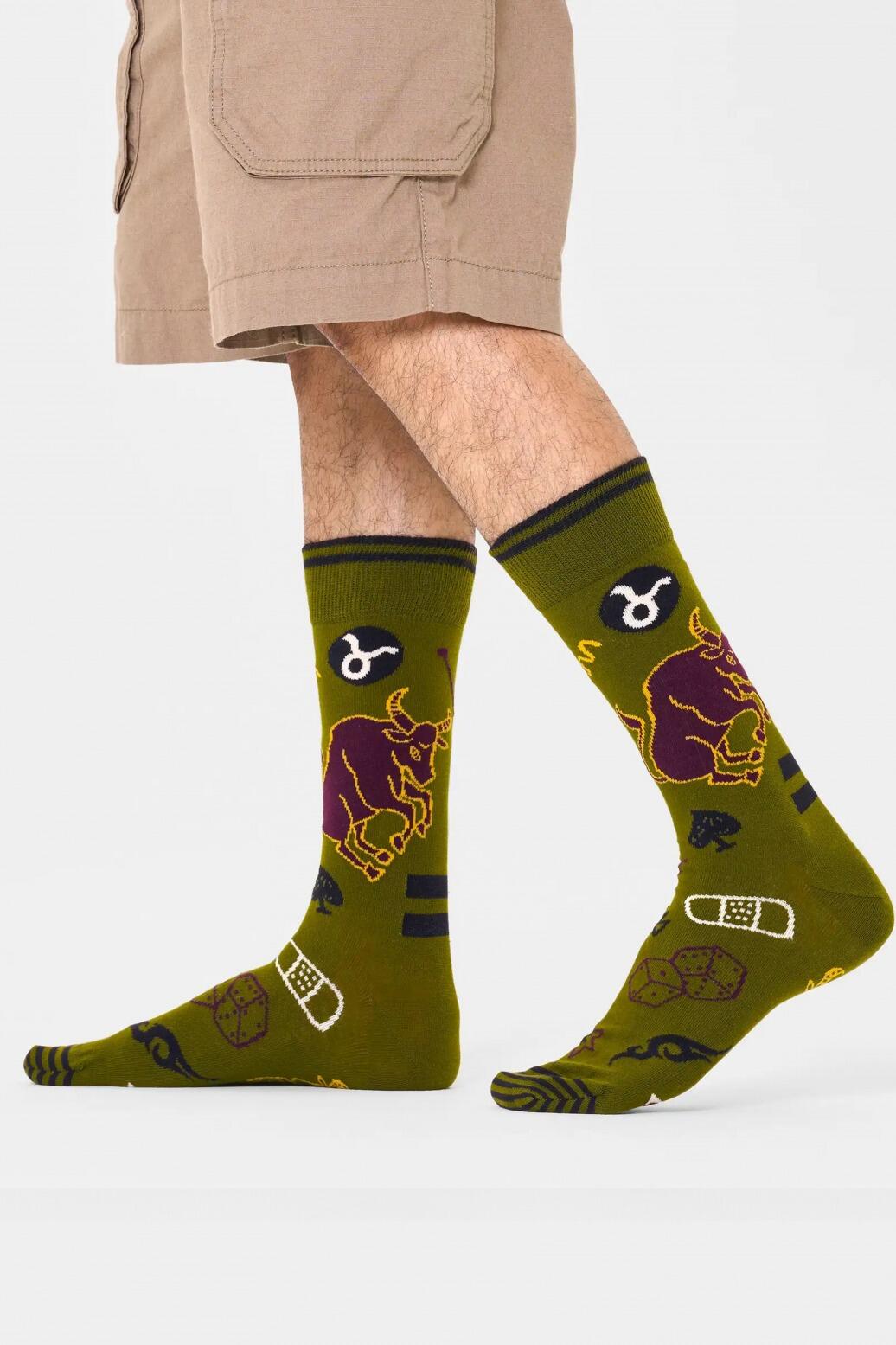 Calcetines Hombre Happy Socks Taurus Sock Verde 5/5