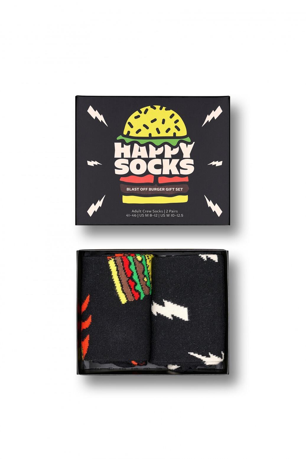 Meias Happy Socks Modelo 2-pack Blast Off Burger Soc Cor Multicolorido 4/5