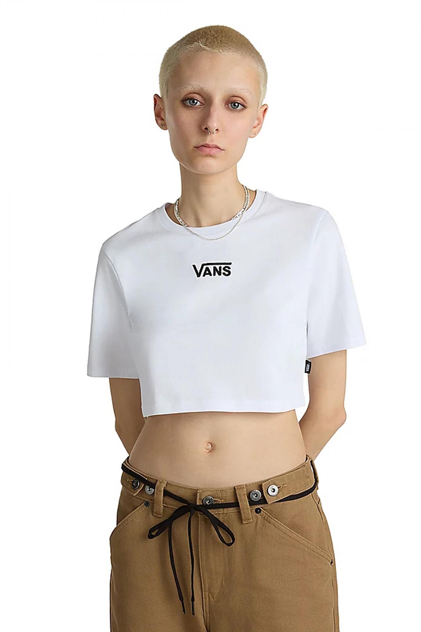 Maglietta Vans Modello Flying V Crew Crop Ii Colore Bianco 5/5