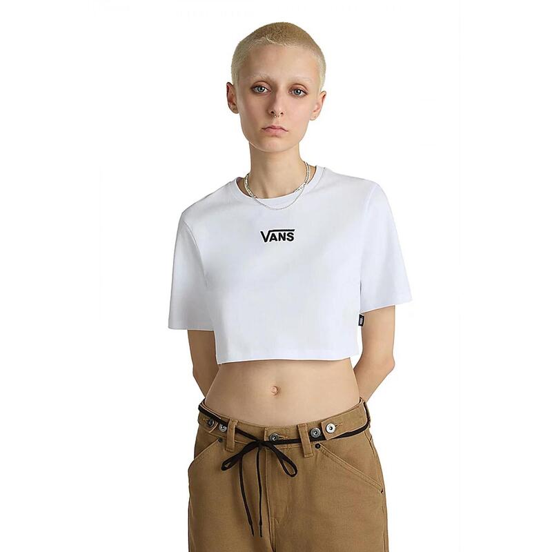 T-shirt Vans Model Flying V Crew Crop Ii Culoare Alb