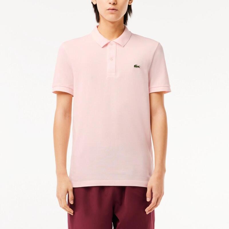 Camisetas Hombre Lacoste L1212 Short Sleeved Ribbed Collar S Rosa