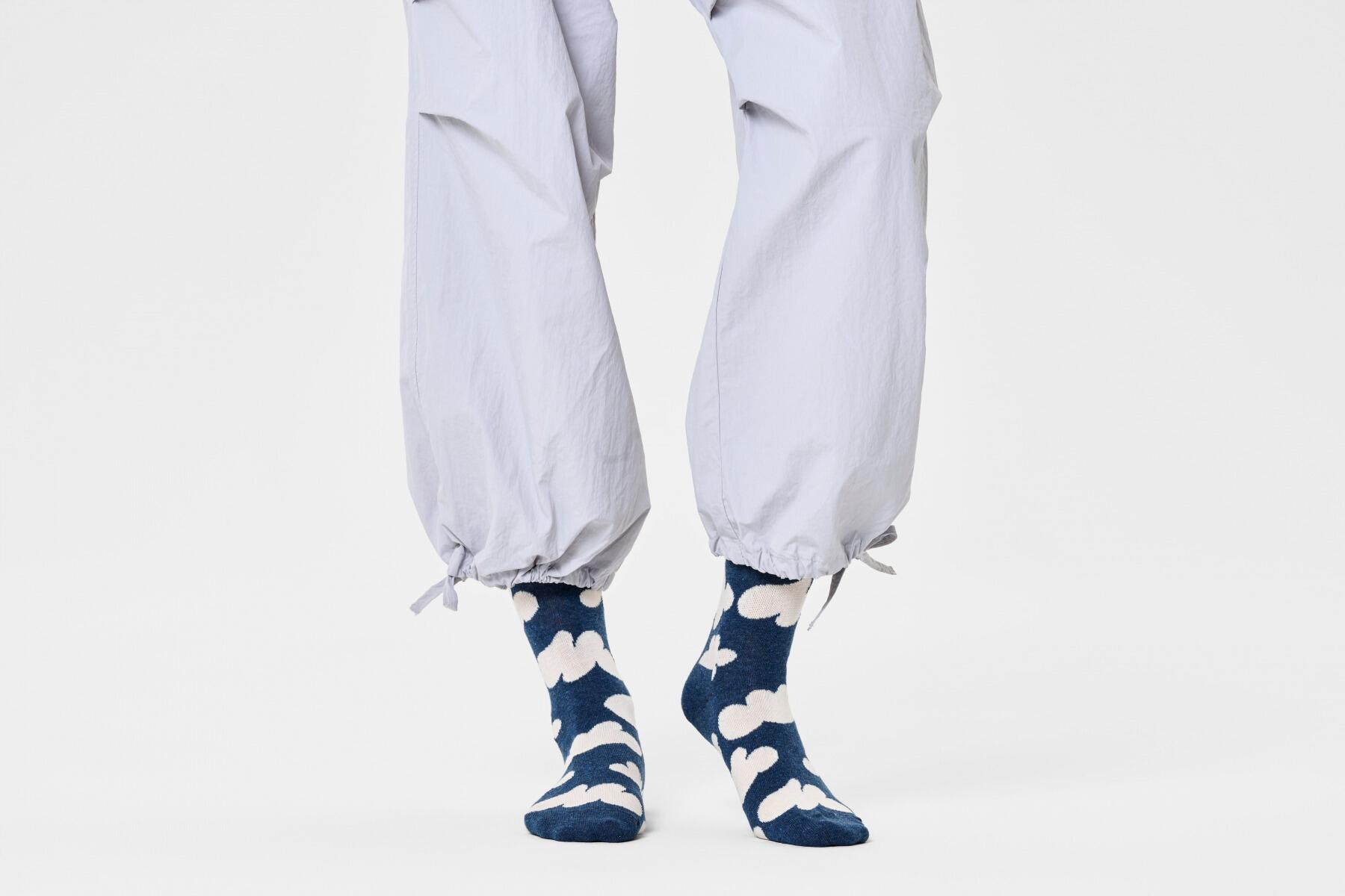 Meias Happy Socks Modelo Cloudy Sock Cor Azul 5/5