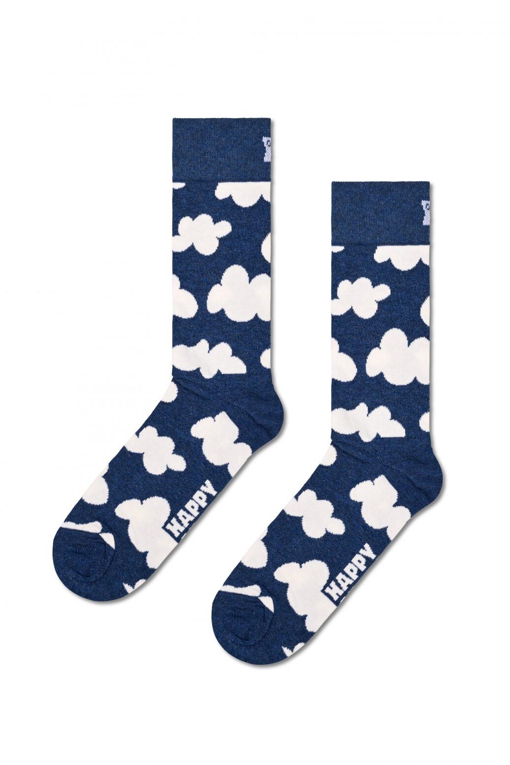 Meias Happy Socks Modelo Cloudy Sock Cor Azul 4/5