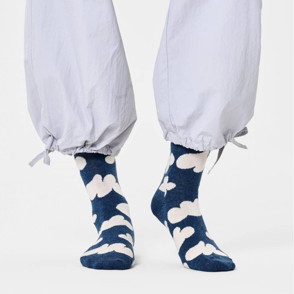 Meias Happy Socks Modelo Cloudy Sock Cor Azul 2/5