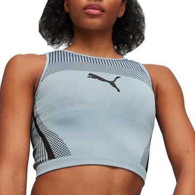 Puma model dare to crop top kleur blauw