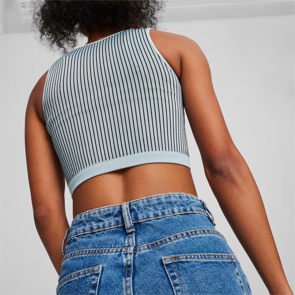 Puma Modelo Dare To Crop Top Cor Azul 3/4