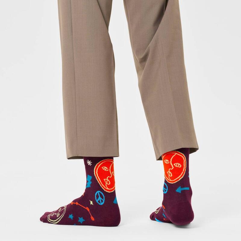 Calcetines Hombre Happy Socks Gemini Sock Burdeos