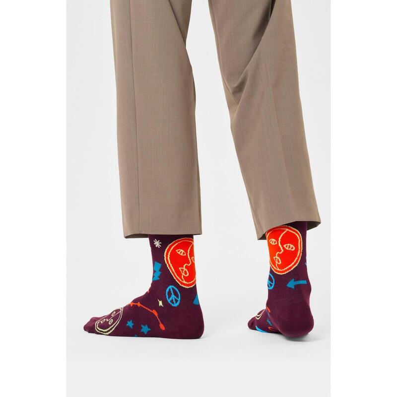 Calcetines Hombre Happy Socks Gemini Sock Burdeos