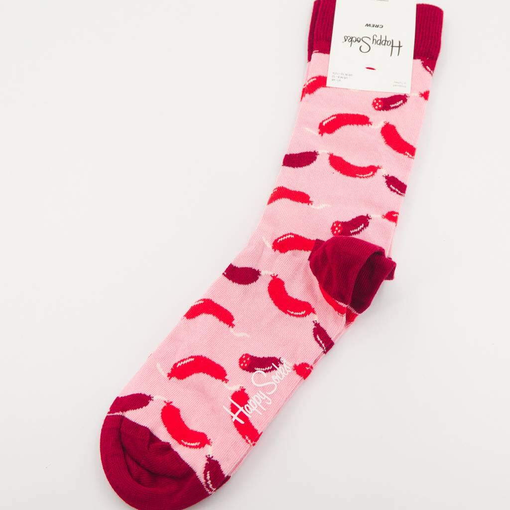 Meias Happy Socks Modelo Sausage Cor Rosa 3/5