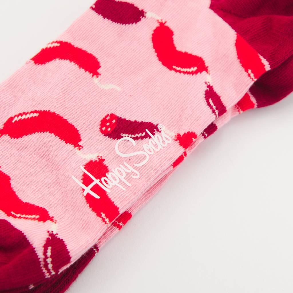Meias Happy Socks Modelo Sausage Cor Rosa 4/5