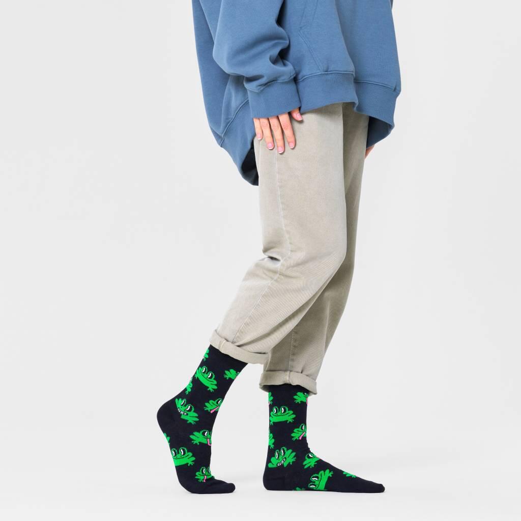 Meias Happy Socks Frog para homem Preto 2/5
