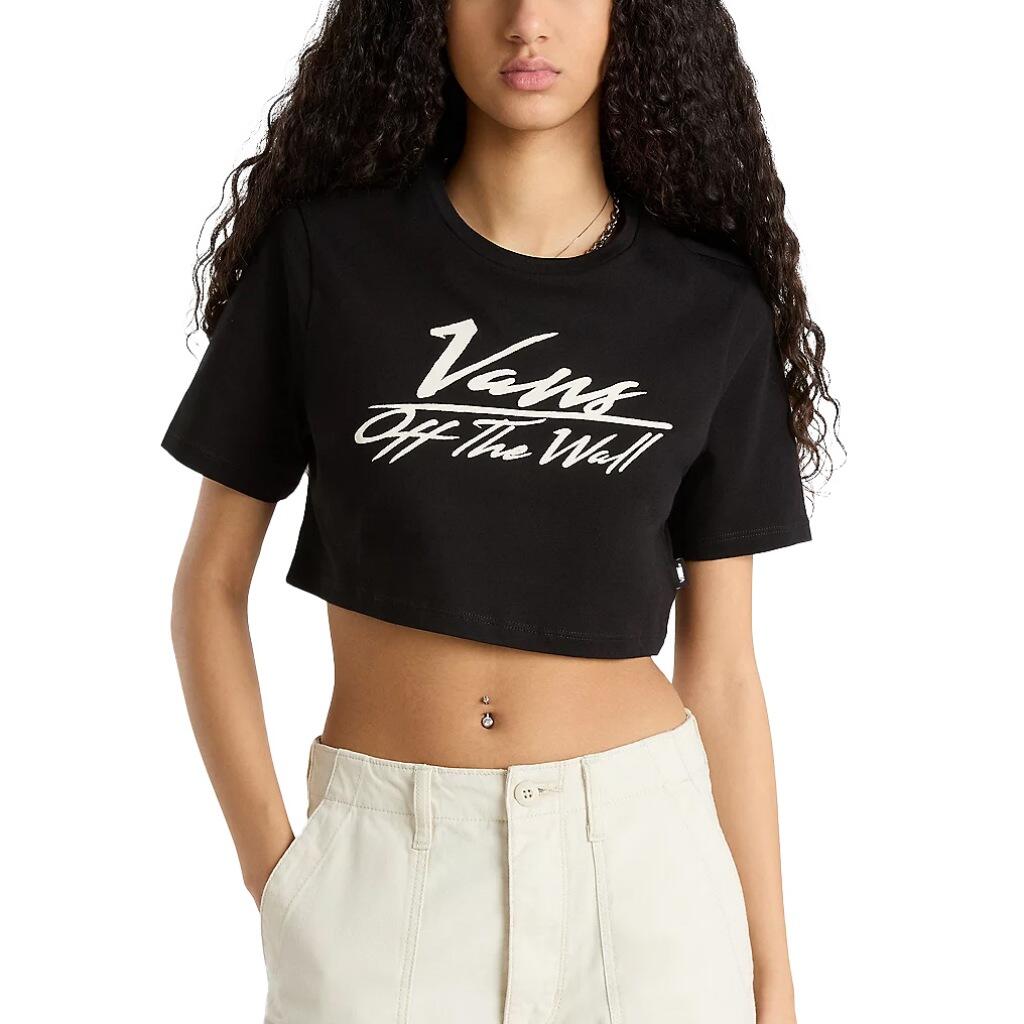 VANS Camisetas Mujer Vans Go Anywhere Crew Crop Negro