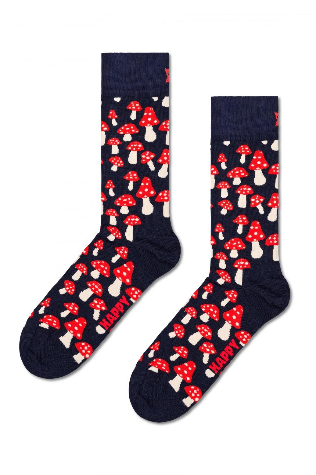Meias Happy Socks Modelo Mushroom Sock Cor Vermelho 4/5