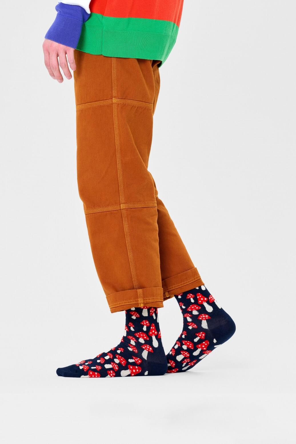 Meias Happy Socks Modelo Mushroom Sock Cor Vermelho 5/5