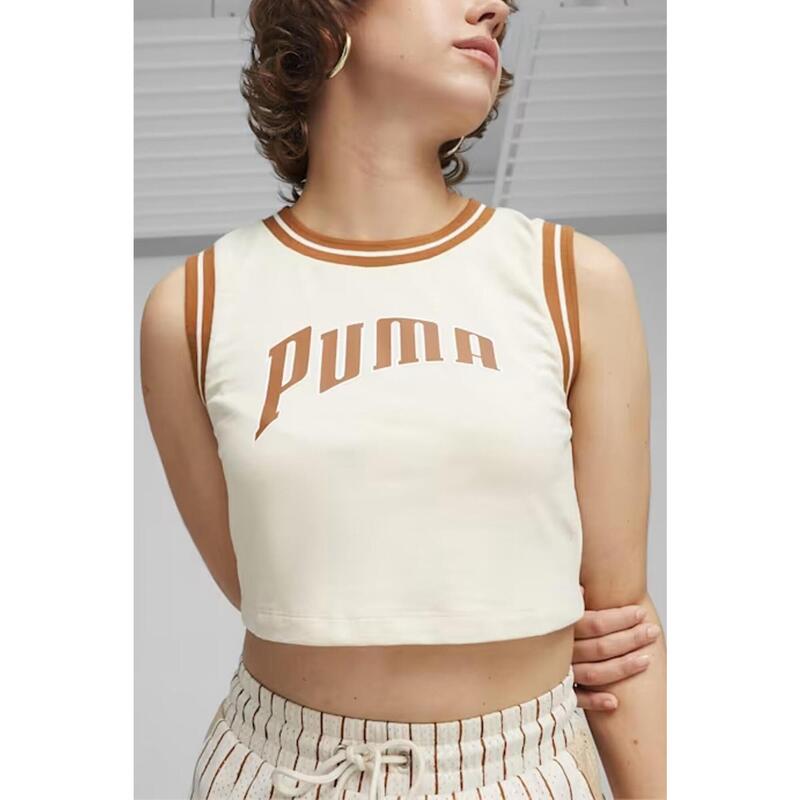 Camisetas Mujer Puma Graphic Cropped Tee Blanco