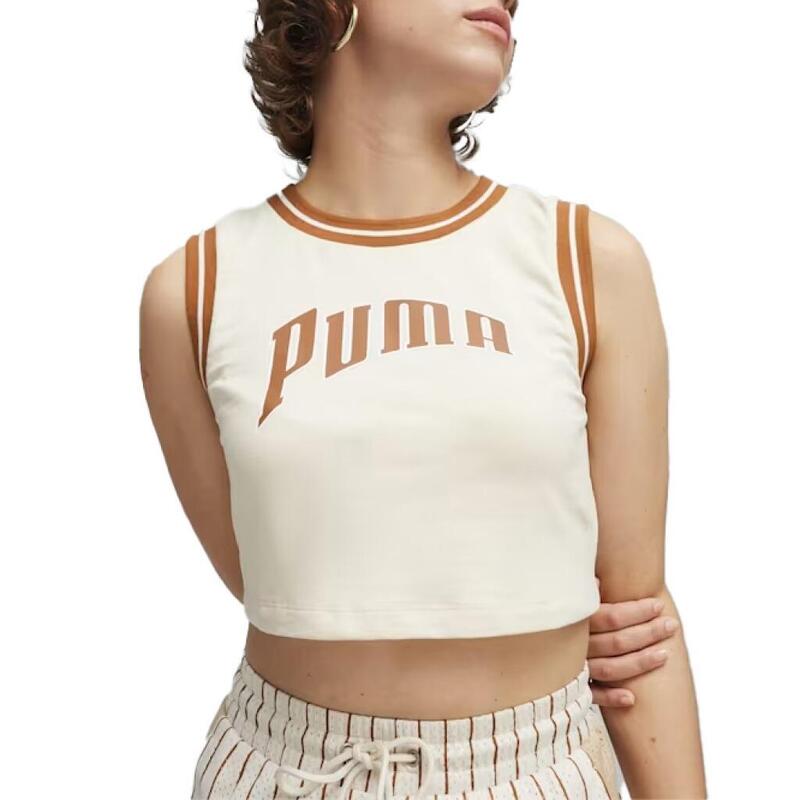 Camisetas Mujer Puma Graphic Cropped Tee Blanco