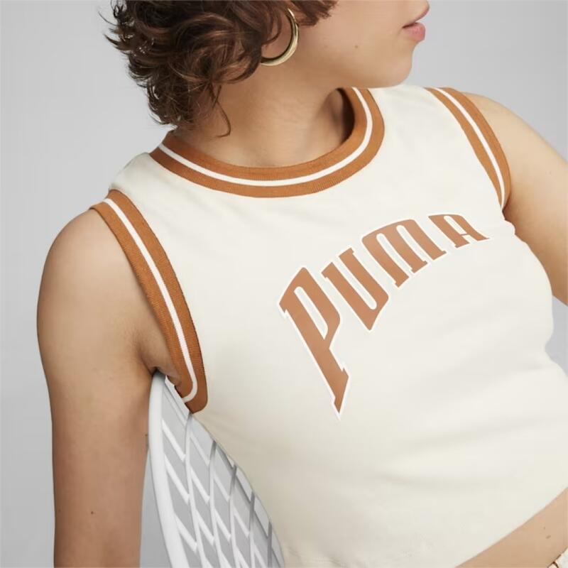 Camisetas Mujer Puma Graphic Cropped Tee Blanco