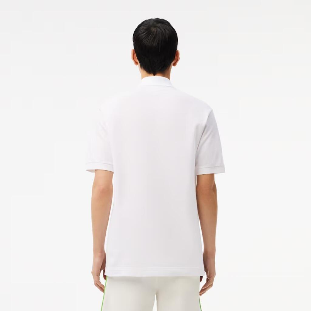 Maglietta Lacoste Modello Sleeved Ribbed Collar Colore Blu 3/5