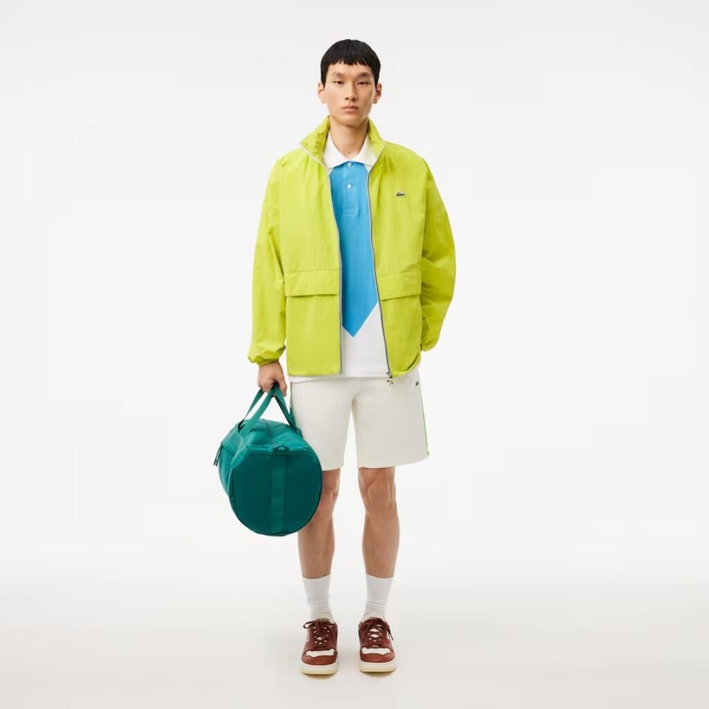 Maglietta Lacoste Modello Sleeved Ribbed Collar Colore Blu 5/5