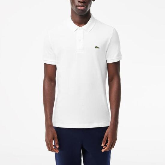 Lacoste Modèle L1212 Short Sleeved Ribbed Collar S Couleur Blanc