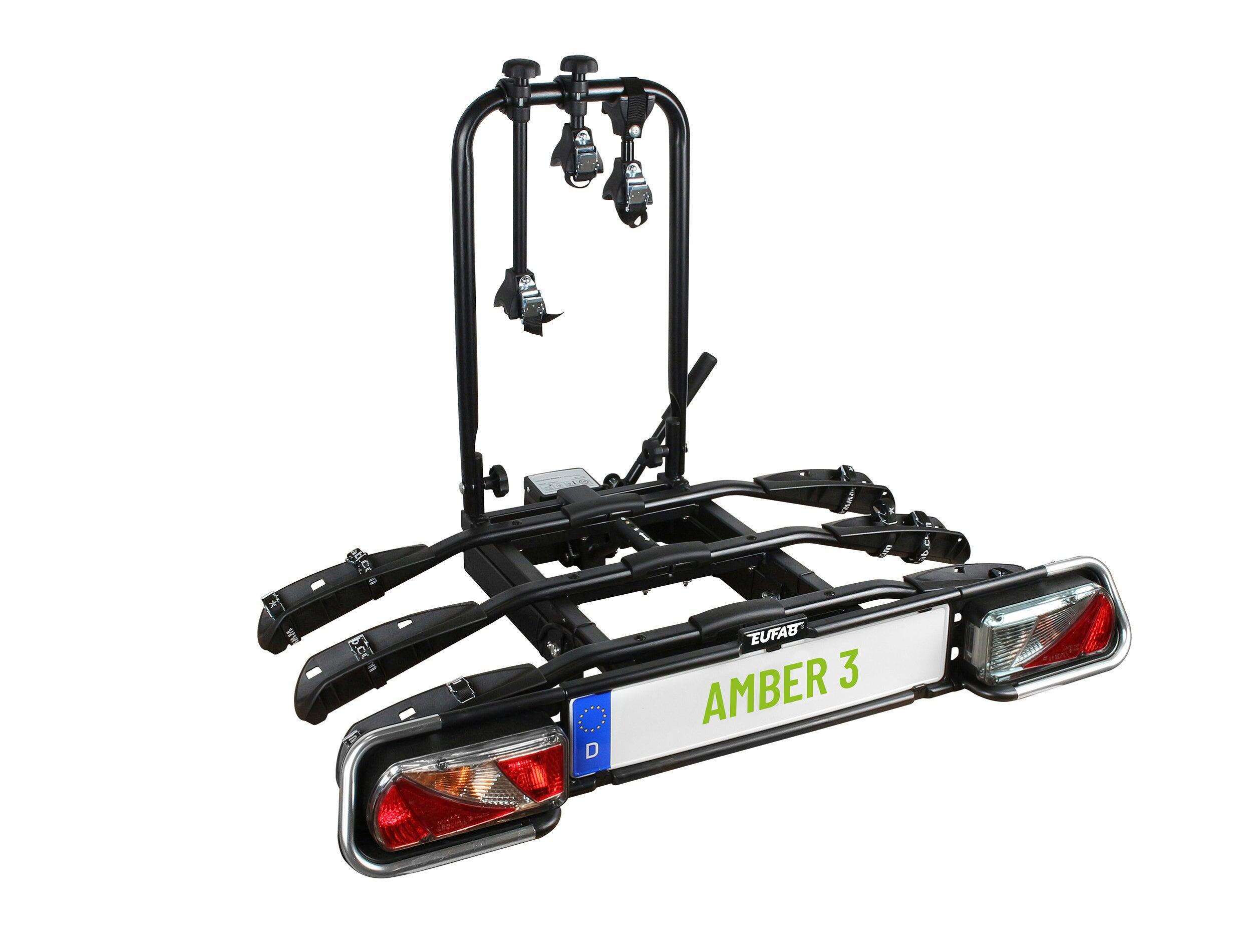 EUFAB Supporto per 3 biciclette con sistema di sollevamento inclinabile AMBER 3 -EUFAB