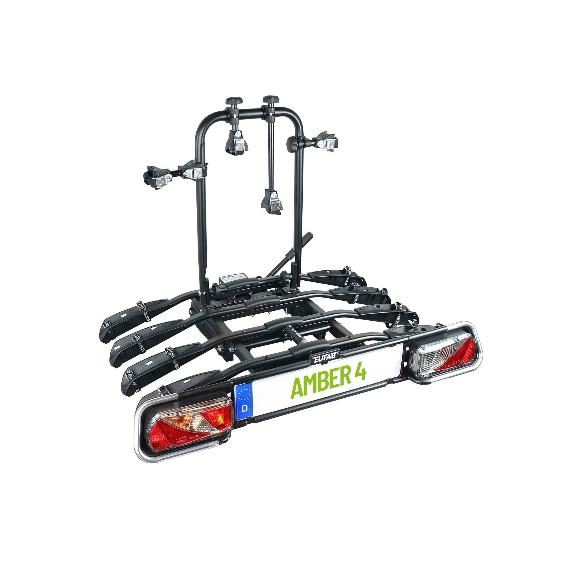 Eufab - Porte-vélos 4 Vélos Amber Iv - Eufab Fourni Avec Adaptateur 7/13 Broches - Porte-vélo - Incolore - Taille Unique - Decathlon