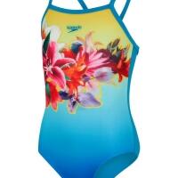 Speedo Girl's Digi Placement Thinstrap Muscleback Swimsuit 3/6