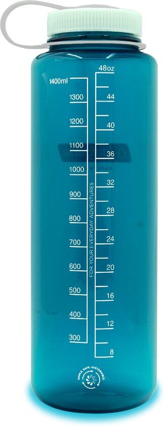 Nalgene Wide-Mouth Bottle - drinkfles - 48oz - BPA free - SUSTAIN - Trout Green 3/4