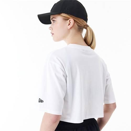 New Era Mlb T-Shirt Le Crop Tee Neyyan Whiblk Femme