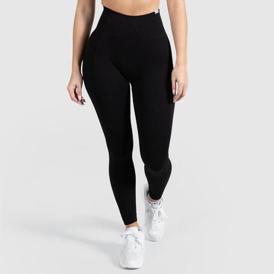 Damen High Waist Leggings Amaze Ripp Hellblau Melange