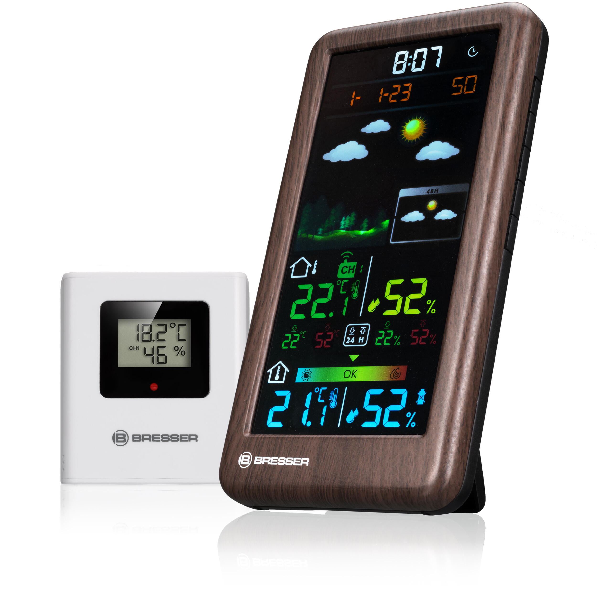 BRESSER Stazione Meteorologica Wireless BRESSER Neomeo V effetto legno