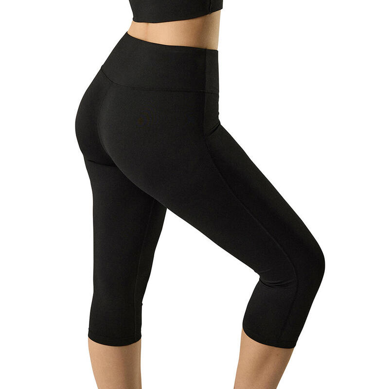 Leggings deportivo capri vientre plano negro