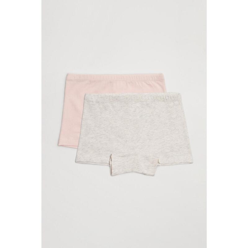 Pack 2 culottes de niña colores gris y rosa