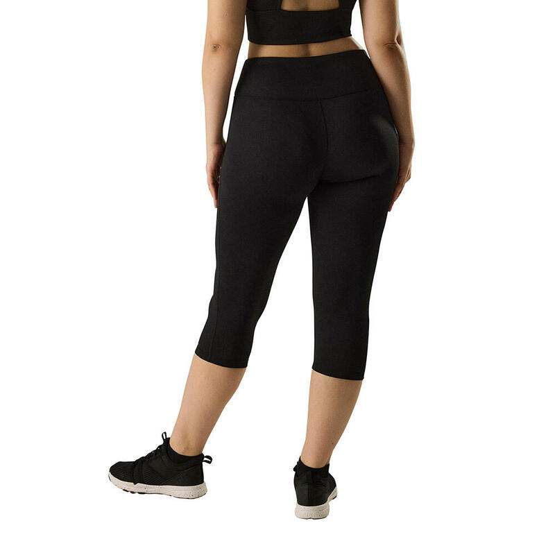 Leggings deportivo capri vientre plano negro