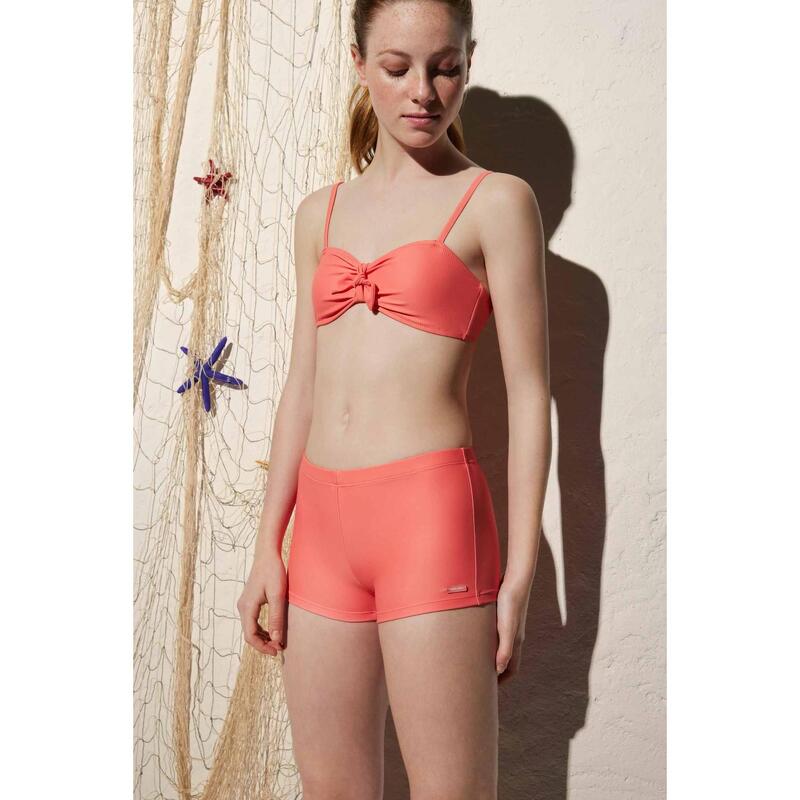 Culotte bikini juvenil coral