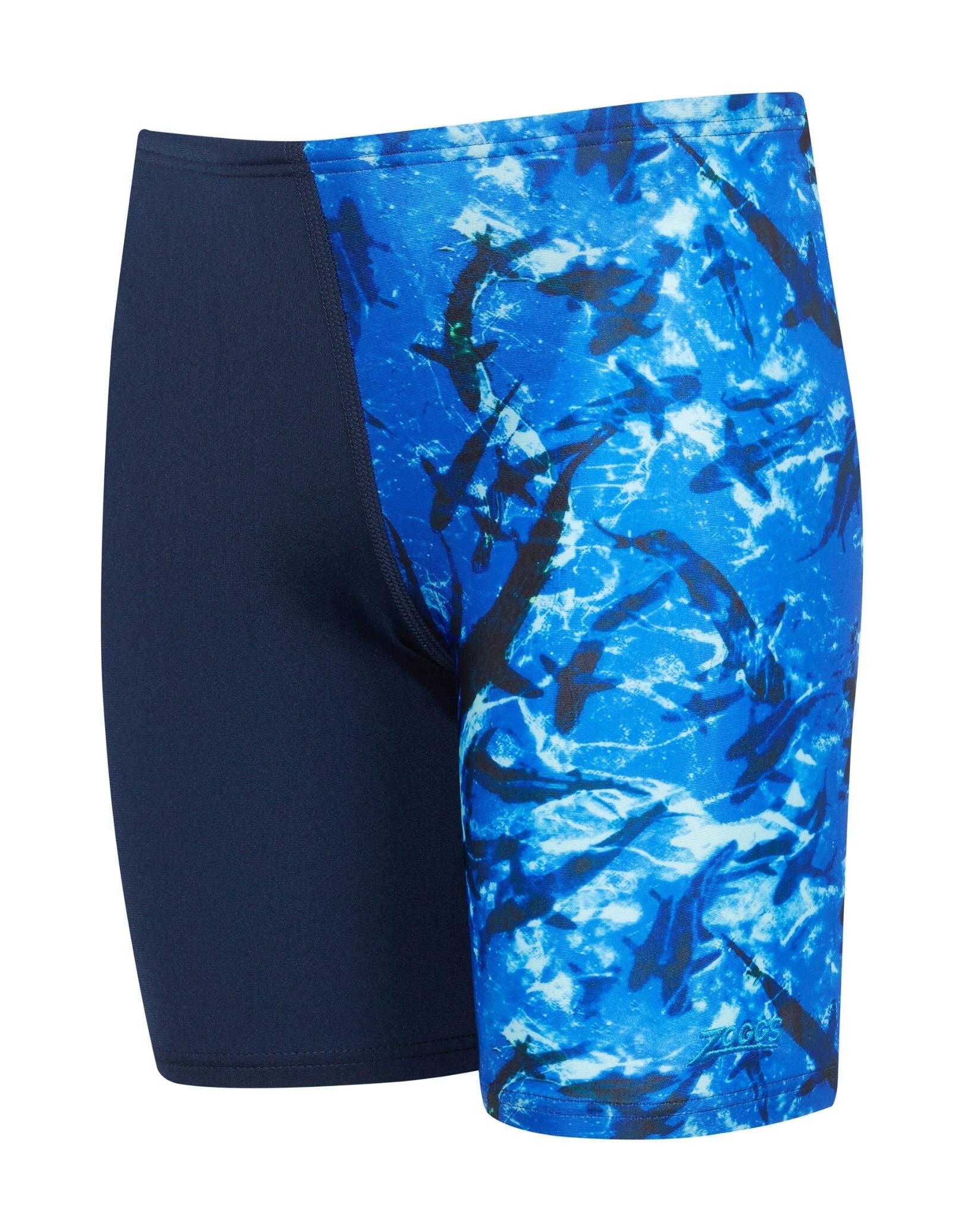 Zoggs Boys Abyss Mid Swim Jammer - Navy/Blue 4/5