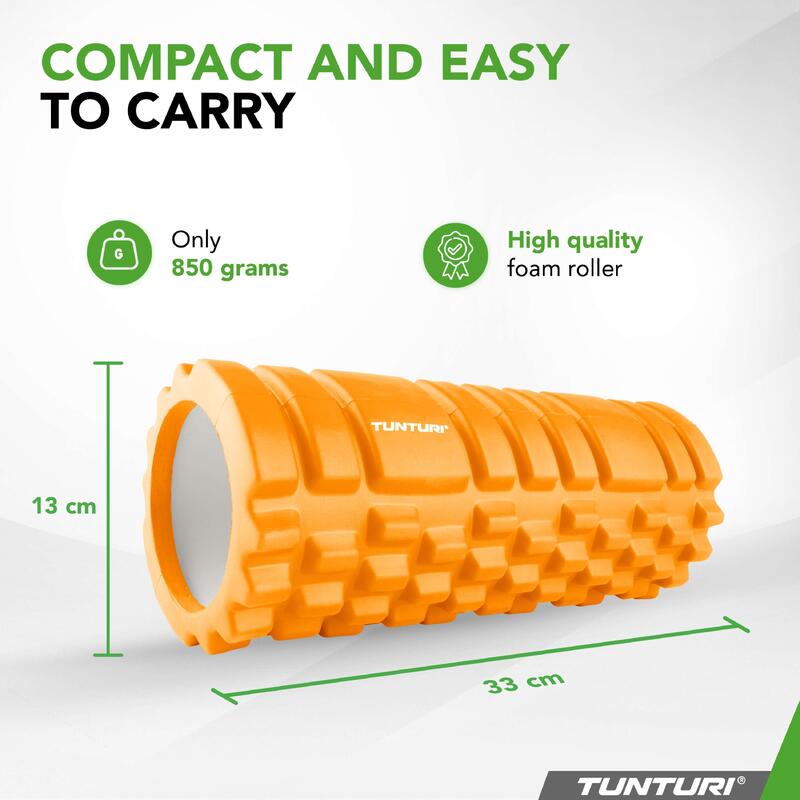 Masážní válec Foam Roller TUNTURI 33 cm / 13 cm oranžový